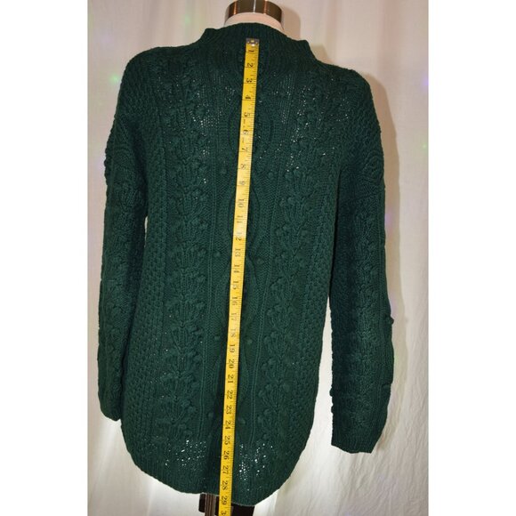 Vintage Express Tricot Hand Knitted Green Sweater size S - Picture 8 of 8
